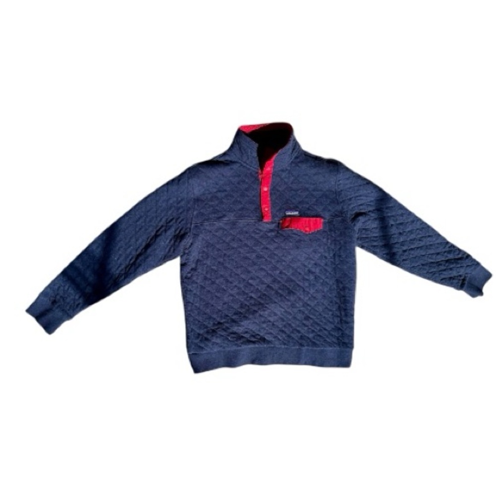 Patagonia Men’s Quilted Snap-T Pullover – Navy with Red Trim,